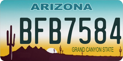AZ license plate BFB7584