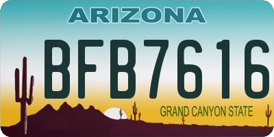AZ license plate BFB7616