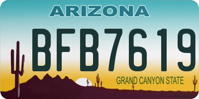 AZ license plate BFB7619