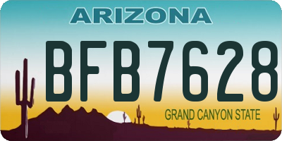 AZ license plate BFB7628