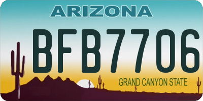 AZ license plate BFB7706