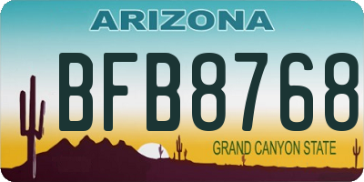 AZ license plate BFB8768