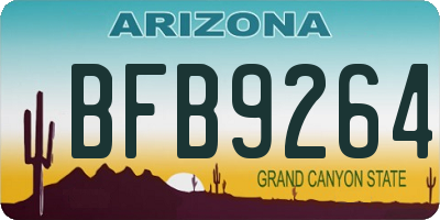 AZ license plate BFB9264