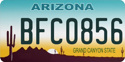 AZ license plate BFC0856