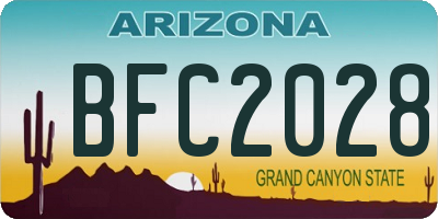 AZ license plate BFC2028