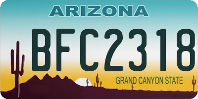 AZ license plate BFC2318