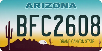 AZ license plate BFC2608