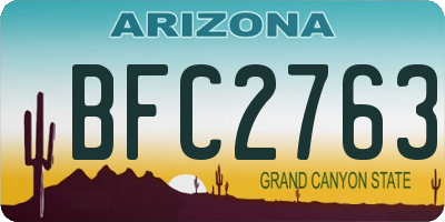 AZ license plate BFC2763