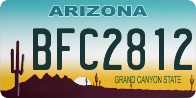 AZ license plate BFC2812