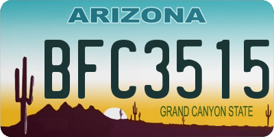 AZ license plate BFC3515