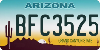 AZ license plate BFC3525