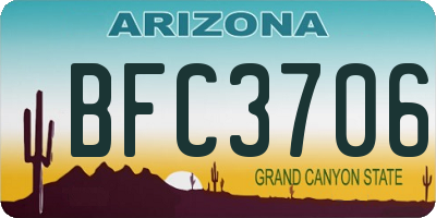 AZ license plate BFC3706
