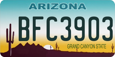 AZ license plate BFC3903