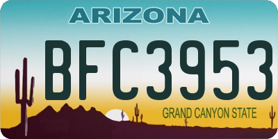 AZ license plate BFC3953