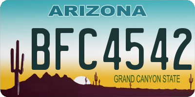AZ license plate BFC4542