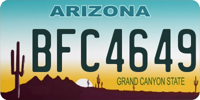 AZ license plate BFC4649