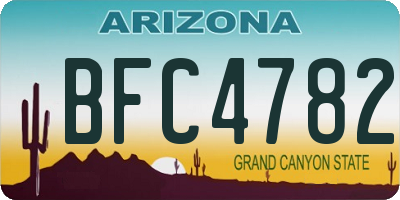AZ license plate BFC4782