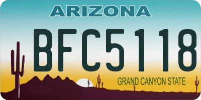 AZ license plate BFC5118