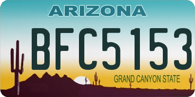 AZ license plate BFC5153