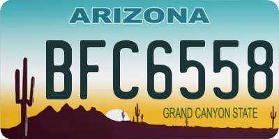 AZ license plate BFC6558