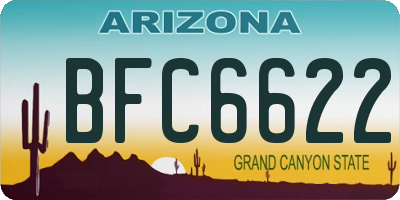 AZ license plate BFC6622