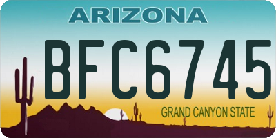 AZ license plate BFC6745