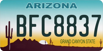 AZ license plate BFC8837