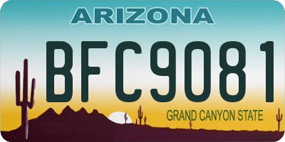 AZ license plate BFC9081