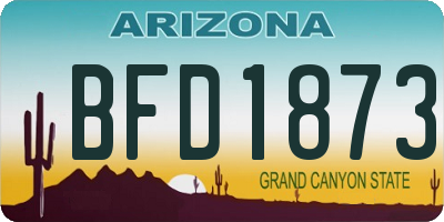 AZ license plate BFD1873