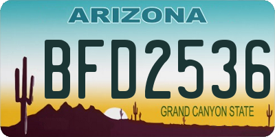 AZ license plate BFD2536