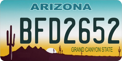 AZ license plate BFD2652