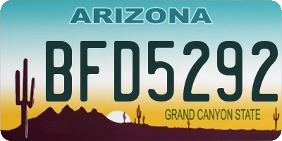 AZ license plate BFD5292