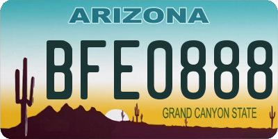 AZ license plate BFE0888
