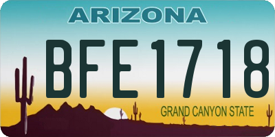 AZ license plate BFE1718