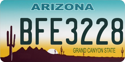 AZ license plate BFE3228