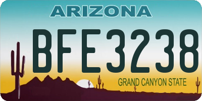AZ license plate BFE3238