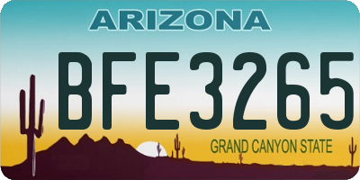 AZ license plate BFE3265