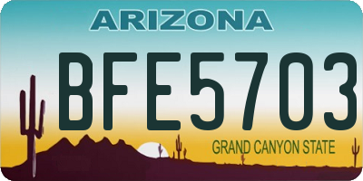 AZ license plate BFE5703