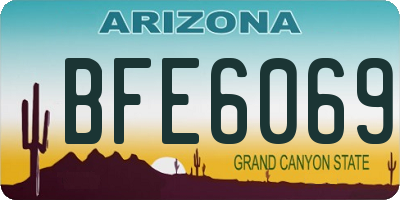 AZ license plate BFE6069