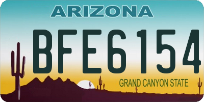 AZ license plate BFE6154