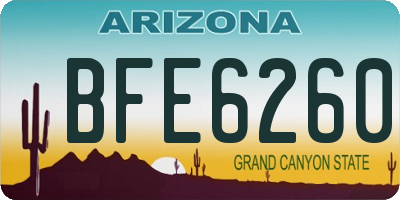 AZ license plate BFE6260