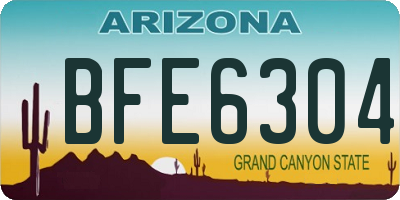 AZ license plate BFE6304