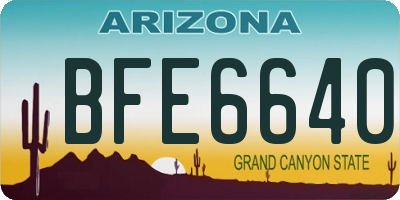 AZ license plate BFE6640