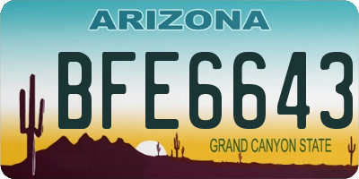 AZ license plate BFE6643