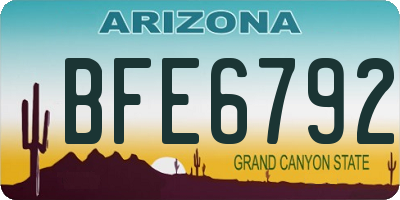 AZ license plate BFE6792
