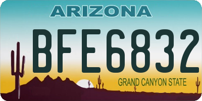 AZ license plate BFE6832