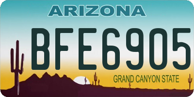 AZ license plate BFE6905