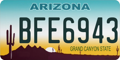 AZ license plate BFE6943