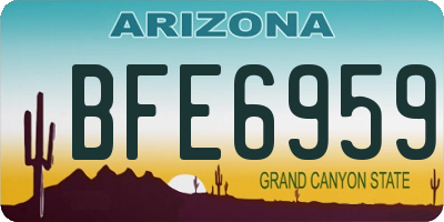 AZ license plate BFE6959