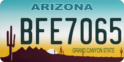 AZ license plate BFE7065